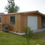 Garage ossature bois couverture plaque sous tuiles - Pau 64